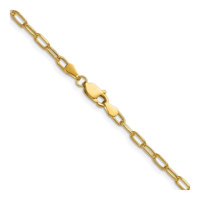 14K Yellow Gold 2.97mm Semi-Solid Beveled Paperclip Chain – view 3