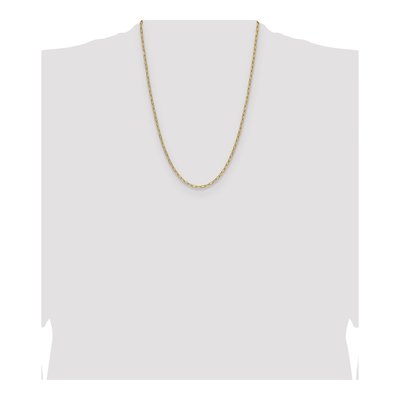 14K Yellow Gold 2.97mm Semi-Solid Beveled Paperclip Chain – view 4