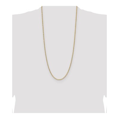 14K Yellow Gold 2.97mm Semi-Solid Beveled Paperclip Chain – view 4