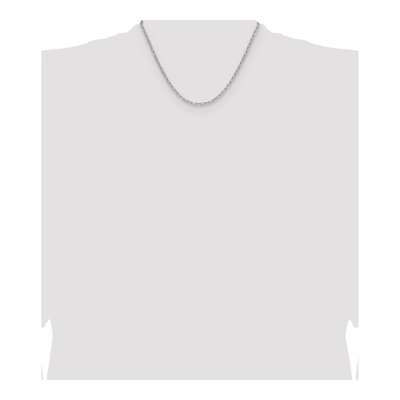 14K White Gold 2.97mm Semi-Solid 18-Inch Beveled Paperclip Chain – view 5