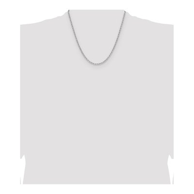 14K White Gold 2.97mm Semi-Solid Beveled Paperclip Chain – view 5