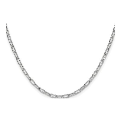 14K White Gold 2.97mm Semi-Solid Beveled Paperclip Chain – view 3