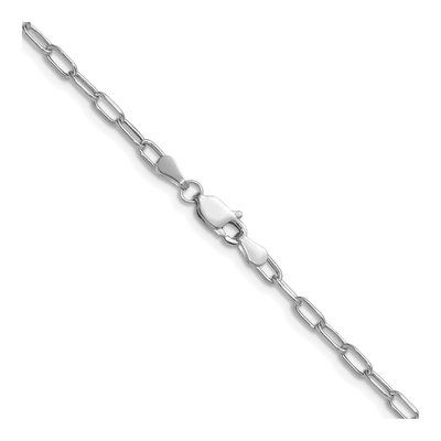 14K White Gold 2.97mm Semi-Solid Beveled Paperclip Chain – view 4