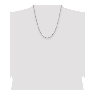14K White Gold 2.97mm Semi-Solid Beveled Paperclip Chain – view 5