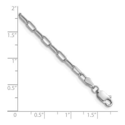 14K White Gold 2.97mm Semi-Solid Beveled Paperclip Chain Bracelet – view 4