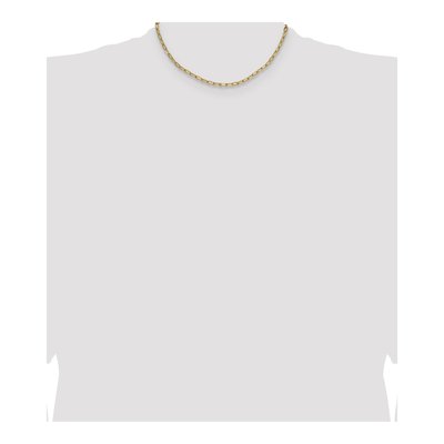 14K Yellow Gold 3.68mm Semi-Solid Beveled Paperclip Chain – view 5