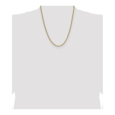 14K Yellow Gold 3.68mm Semi-Solid Beveled Paperclip Chain – view 5