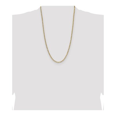 14K Yellow Gold 3.68mm Semi-Solid Beveled Paperclip Chain – view 5