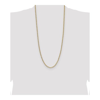 14K Yellow Gold 3.68mm Semi-Solid Beveled Paperclip Chain – view 5