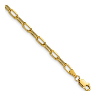 14K Yellow Gold 3.68mm Semi-Solid Beveled Paperclip Chain