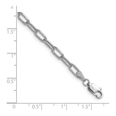 14K White Gold 3.68mm Semi-Solid Beveled Paperclip Chain Bracelet – view 4
