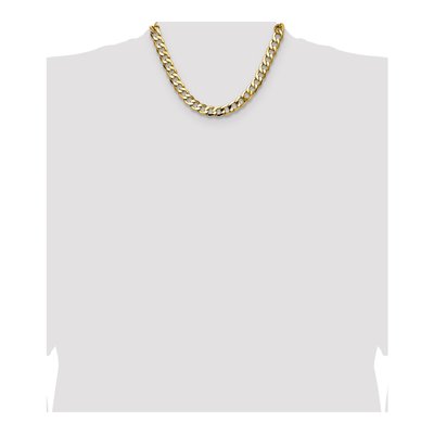 14K Yellow Gold 11.2mm Semi-Solid Curb Chain – view 4