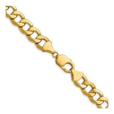 14K Yellow Gold 11.2mm Semi-Solid Curb Chain – view 3