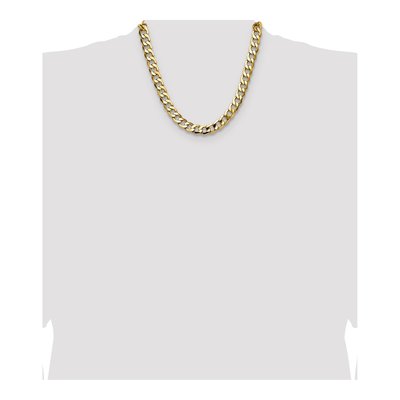 14K Yellow Gold 11.2mm Semi-Solid Curb Chain – view 4