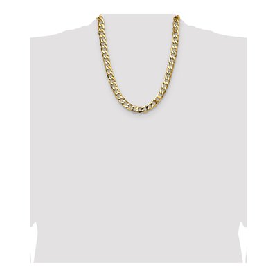 14K Yellow Gold 11.2mm Semi-Solid Curb Chain – view 4
