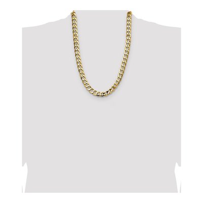 14K Yellow Gold 11.2mm Semi-Solid Curb Chain – view 4