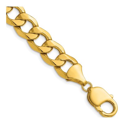 14K Yellow Gold 11.2mm Semi-Solid Curb Chain