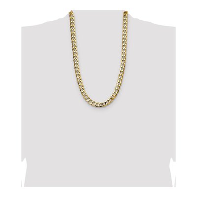 14K Yellow Gold 11.2mm Semi-Solid Curb Chain – view 4