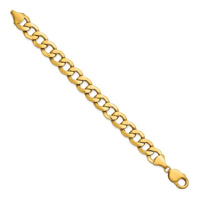14K Yellow Gold 11.2mm Semi-Solid Curb Chain Bracelet – view 2