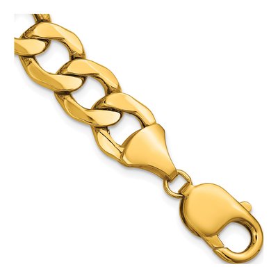 14K Yellow Gold 11.2mm Semi-Solid Curb Chain Bracelet