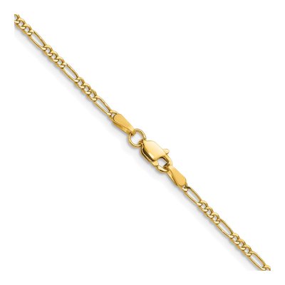 14K Yellow Gold 1.9mm Semi-Solid Figaro Chain – view 3