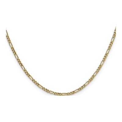 14K Yellow Gold 1.9mm Semi-Solid Figaro Chain – view 2