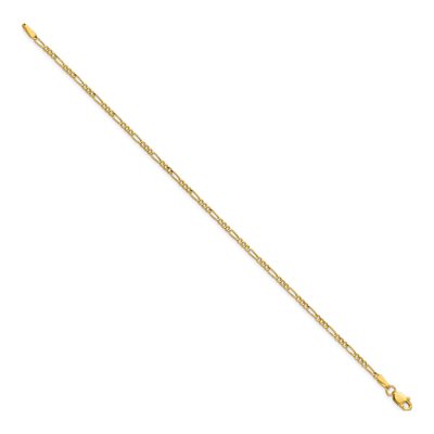 14K Yellow Gold 1.9mm Semi-Solid Figaro Chain Bracelet – view 2
