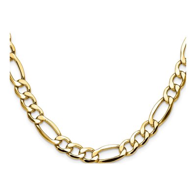 14K Yellow Gold 9.46mm Semi-Solid Figaro Chain – view 2