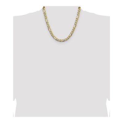 14K Yellow Gold 9.46mm Semi-Solid Figaro Chain – view 4