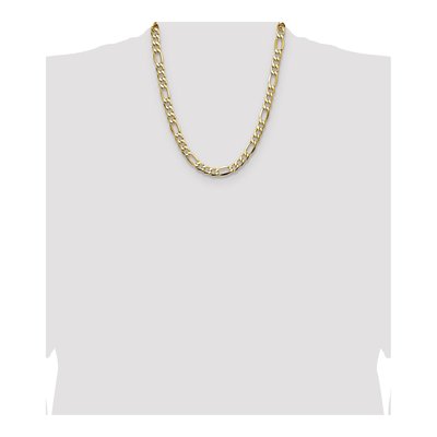 14K Yellow Gold 9.46mm Semi-Solid Figaro Chain – view 4