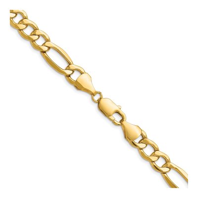 14K Yellow Gold 9.46mm Semi-Solid Figaro Chain – view 3