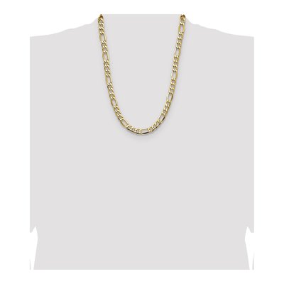 14K Yellow Gold 9.46mm Semi-Solid Figaro Chain – view 4