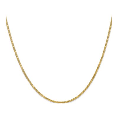 14K Yellow Gold 2mm Semi-Solid 16-Inch Wheat Chain – view 4