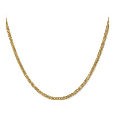 14K Yellow Gold 2.6mm Semi-Solid Wheat Chain – view 4