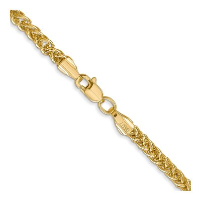 14K Yellow Gold 2.6mm Semi-Solid Wheat Chain – view 5