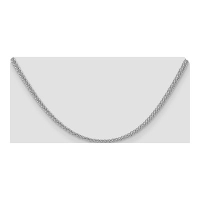 14K White Gold 2.6mm Semi-Solid 3-Wire Wheat Chain – view 6