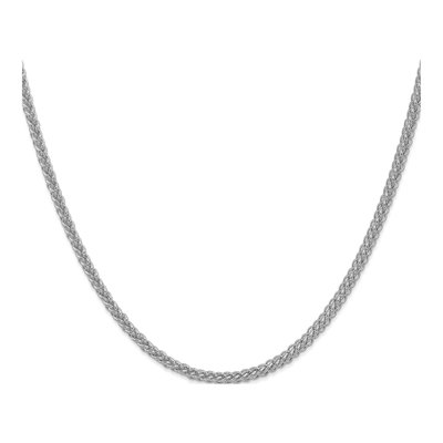 14K White Gold 2.6mm Semi-Solid Wheat Chain – view 3