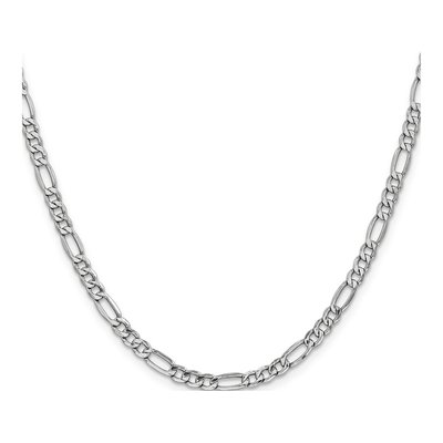 14K White Gold 4.4mm Semi-Solid Figaro Chain – view 2