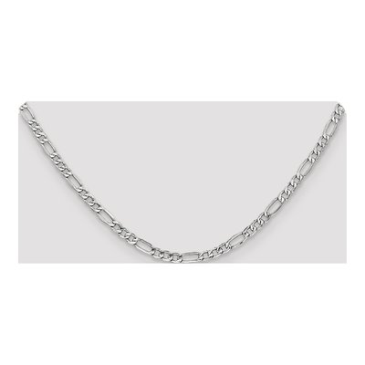 14K White Gold 4.4mm Semi-Solid Figaro Chain – view 4