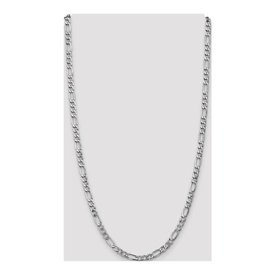 14K White Gold 5.75mm Semi-Solid Figaro Chain – view 4
