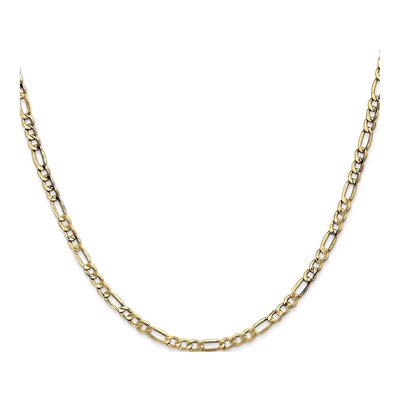 14K Yellow Gold 3.5mm Semi-Solid Figaro Chain – view 2