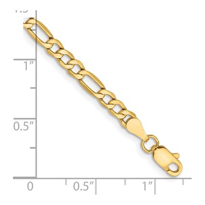 14K Yellow Gold Figaro Bracelet, 7 in – view 3