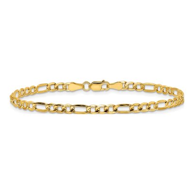 14K Yellow Gold Figaro Bracelet, 7 in – view 4