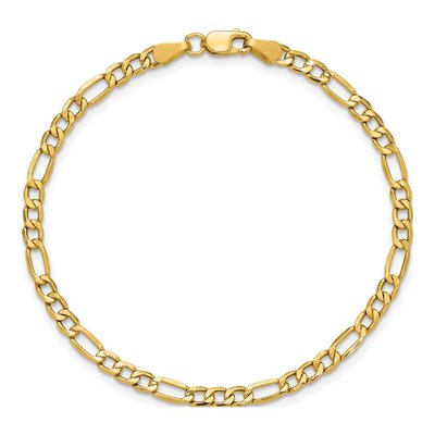 14K Yellow Gold Figaro Bracelet, 7 in – view 5