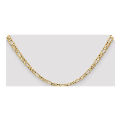 14K Yellow Gold 4.2mm Semi-Solid Figaro Chain – view 4
