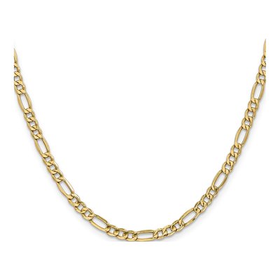 14K Yellow Gold 4.2mm Semi-Solid Figaro Chain – view 3