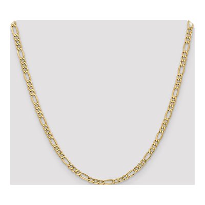 14K Yellow Gold 4.2mm Semi-Solid Figaro Chain – view 5