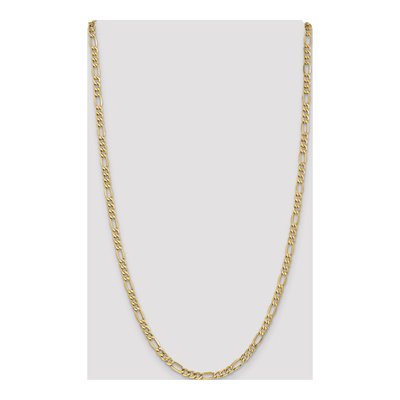 14K Yellow Gold 4.2mm Semi-Solid Figaro Chain – view 4