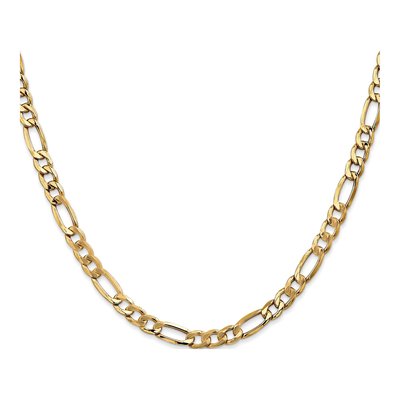 14K Yellow Gold 5.75mm Semi-Solid Figaro Chain – view 2