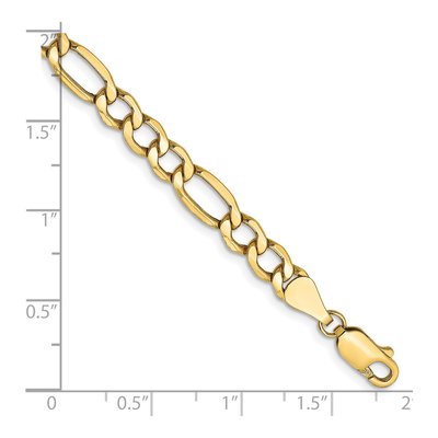 14K Yellow Gold 5.75mm Semi-Solid Figaro Chain Bracelet – view 2